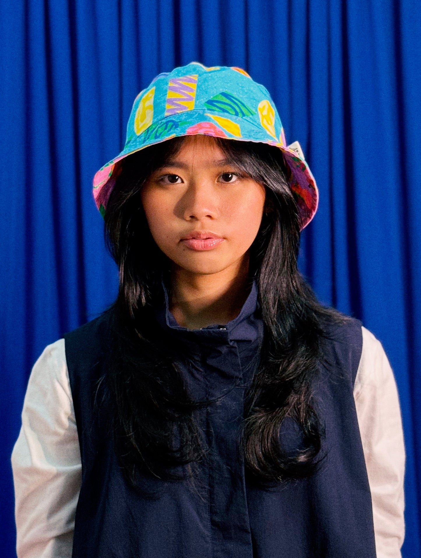 Reversible Bucket Hat in Fruits and Shapes