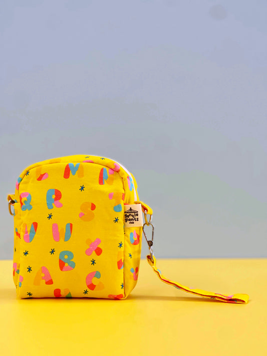 Multi-Utility Pouch in Yellow Alphabets