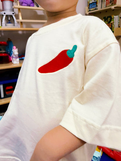 Kids Oversized T-Shirt in Chilli Padi (Pre-Order)